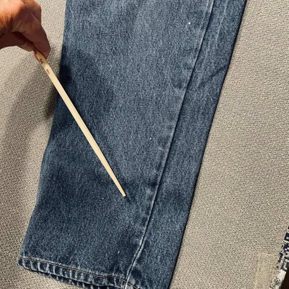 Vintage 90s Levis 505 Orange Tab Jeans Made in USA Medium Dark Wash 38x29